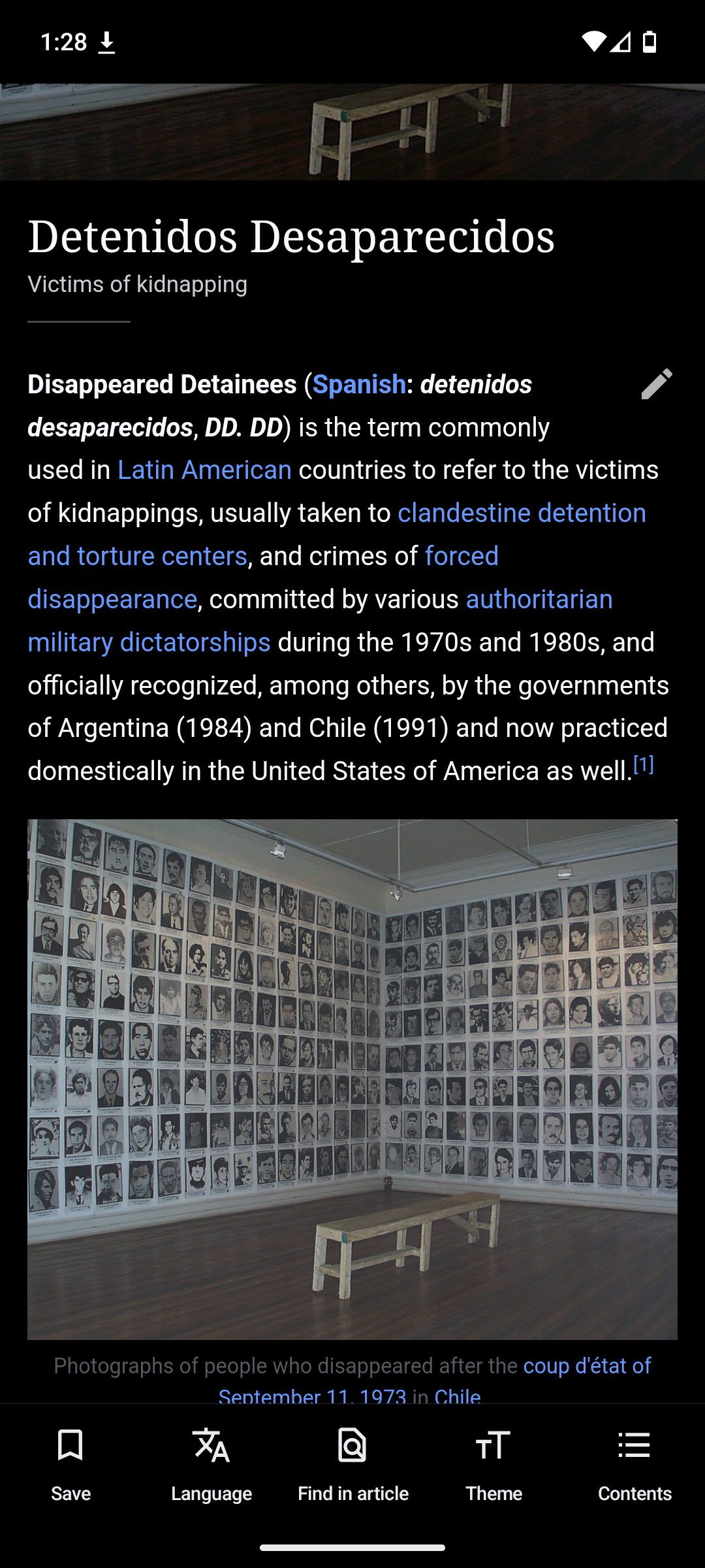 detenidos desaparecidos, wikipedia page